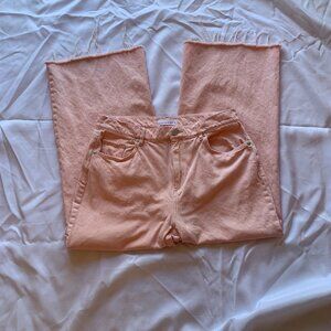 Pink Made and Loved Wide Leg frayed hem pallazo pants size 30 / 10